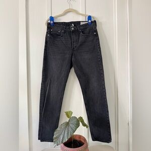 Rag & Bone Button-Fly Mid-Rise Boyfriend Jeans - Vintage Black Wash 28